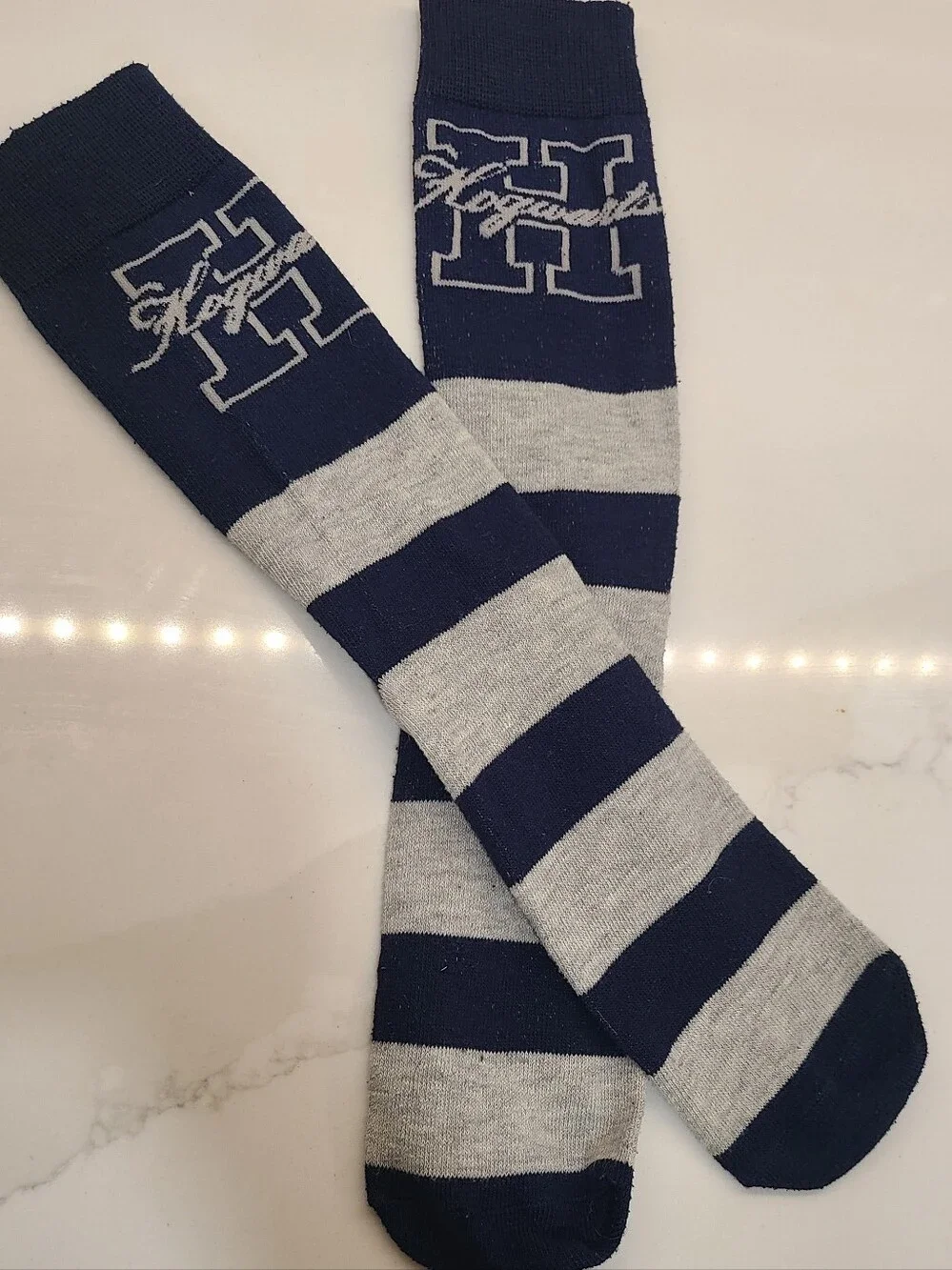 Harry Potter Hogwarts Striped Navy & Gray Socks